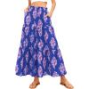 image:imageBTFBM Long Skirts for Women Summer 2026 Elastic High Waist Flowy A Line Casual Boho Tiered Floral Maxi Skirt PocketsDark Blue Pink Flower