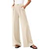 image:imageBTFBM Wide Leg Pants Woman 2026 High Waisted Button Business Casual Dressy Trousers Office Work Palazzo Pants PocketsBeige