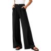 image:imageBTFBM Wide Leg Pants Woman 2026 High Waisted Button Business Casual Dressy Trousers Office Work Palazzo Pants PocketsBlack