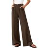 image:imageBTFBM Wide Leg Pants Woman 2026 High Waisted Button Business Casual Dressy Trousers Office Work Palazzo Pants PocketsBrown
