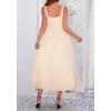 image:imageBTFBM Elegant Cocktail Dresses for Women 2026 Summer Square Neck Sleeveless A Line Formal Wedding Guest Party Maxi DressBeige