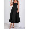image:imageBTFBM Elegant Cocktail Dresses for Women 2026 Summer Square Neck Sleeveless A Line Formal Wedding Guest Party Maxi DressBlack
