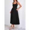 image:imageBTFBM Elegant Cocktail Dresses for Women 2026 Summer Square Neck Sleeveless A Line Formal Wedding Guest Party Maxi DressBlack