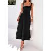 image:imageBTFBM Elegant Cocktail Dresses for Women 2026 Summer Square Neck Sleeveless A Line Formal Wedding Guest Party Maxi DressBlack