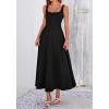image:imageBTFBM Elegant Cocktail Dresses for Women 2026 Summer Square Neck Sleeveless A Line Formal Wedding Guest Party Maxi DressBlack