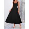image:imageBTFBM Elegant Cocktail Dresses for Women 2026 Summer Square Neck Sleeveless A Line Formal Wedding Guest Party Maxi DressBlack