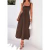 image:imageBTFBM Elegant Cocktail Dresses for Women 2026 Summer Square Neck Sleeveless A Line Formal Wedding Guest Party Maxi DressBrown