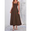 image:imageBTFBM Elegant Cocktail Dresses for Women 2026 Summer Square Neck Sleeveless A Line Formal Wedding Guest Party Maxi DressBrown