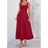 image:imageBTFBM Elegant Cocktail Dresses for Women 2026 Summer Square Neck Sleeveless A Line Formal Wedding Guest Party Maxi DressBurgundy