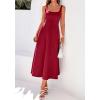 image:imageBTFBM Elegant Cocktail Dresses for Women 2026 Summer Square Neck Sleeveless A Line Formal Wedding Guest Party Maxi DressBurgundy