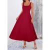 image:imageBTFBM Elegant Cocktail Dresses for Women 2026 Summer Square Neck Sleeveless A Line Formal Wedding Guest Party Maxi DressBurgundy