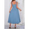 image:imageBTFBM Elegant Cocktail Dresses for Women 2026 Summer Square Neck Sleeveless A Line Formal Wedding Guest Party Maxi DressDusty Blue