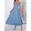 image:imageBTFBM Elegant Cocktail Dresses for Women 2026 Summer Square Neck Sleeveless A Line Formal Wedding Guest Party Maxi DressDusty Blue