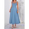 image:imageBTFBM Elegant Cocktail Dresses for Women 2026 Summer Square Neck Sleeveless A Line Formal Wedding Guest Party Maxi DressDusty Blue