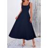 image:imageBTFBM Elegant Cocktail Dresses for Women 2026 Summer Square Neck Sleeveless A Line Formal Wedding Guest Party Maxi DressNavy Blue