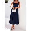 image:imageBTFBM Elegant Cocktail Dresses for Women 2026 Summer Square Neck Sleeveless A Line Formal Wedding Guest Party Maxi DressNavy Blue