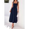 image:imageBTFBM Elegant Cocktail Dresses for Women 2026 Summer Square Neck Sleeveless A Line Formal Wedding Guest Party Maxi DressNavy Blue