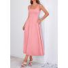 image:imageBTFBM Elegant Cocktail Dresses for Women 2026 Summer Square Neck Sleeveless A Line Formal Wedding Guest Party Maxi DressPink