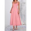 image:imageBTFBM Elegant Cocktail Dresses for Women 2026 Summer Square Neck Sleeveless A Line Formal Wedding Guest Party Maxi DressPink