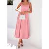 image:imageBTFBM Elegant Cocktail Dresses for Women 2026 Summer Square Neck Sleeveless A Line Formal Wedding Guest Party Maxi DressPink