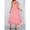 image:imageBTFBM Elegant Cocktail Dresses for Women 2026 Summer Square Neck Sleeveless A Line Formal Wedding Guest Party Maxi DressPink