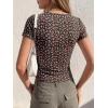 image:imageBTFBM Floral Square Neck Tops for Women 2026 Trendy Summer Outfits Short Sleeve Shirts Boho Top Beach Vacation ClothesBlack Orange Flower