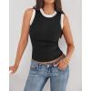 image:imageBTFBM High Neck Tank Top for Women Sleeveless Ribbed Y2k Clothes Basic Shirts Going Out Outfits Spring Summer Tops 2026Black