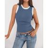 image:imageBTFBM High Neck Tank Top for Women Sleeveless Ribbed Y2k Clothes Basic Shirts Going Out Outfits Spring Summer Tops 2026Dusty Blue