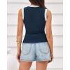 image:imageBTFBM High Neck Tank Top for Women Sleeveless Ribbed Y2k Clothes Basic Shirts Going Out Outfits Spring Summer Tops 2026Navy Blue