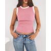 image:imageBTFBM High Neck Tank Top for Women Sleeveless Ribbed Y2k Clothes Basic Shirts Going Out Outfits Spring Summer Tops 2026Pink