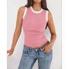 image:imageBTFBM High Neck Tank Top for Women Sleeveless Ribbed Y2k Clothes Basic Shirts Going Out Outfits Spring Summer Tops 2026Pink