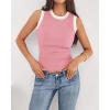 image:imageBTFBM High Neck Tank Top for Women Sleeveless Ribbed Y2k Clothes Basic Shirts Going Out Outfits Spring Summer Tops 2026Pink