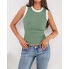 image:imageBTFBM High Neck Tank Top for Women Sleeveless Ribbed Y2k Clothes Basic Shirts Going Out Outfits Spring Summer Tops 2026Sage Green