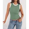 image:imageBTFBM High Neck Tank Top for Women Sleeveless Ribbed Y2k Clothes Basic Shirts Going Out Outfits Spring Summer Tops 2026Sage Green