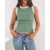 image:imageBTFBM High Neck Tank Top for Women Sleeveless Ribbed Y2k Clothes Basic Shirts Going Out Outfits Spring Summer Tops 2026Sage Green