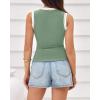 image:imageBTFBM High Neck Tank Top for Women Sleeveless Ribbed Y2k Clothes Basic Shirts Going Out Outfits Spring Summer Tops 2026Sage Green