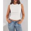 image:imageBTFBM High Neck Tank Top for Women Sleeveless Ribbed Y2k Clothes Basic Shirts Going Out Outfits Spring Summer Tops 2026White