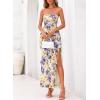 image:imageBTFBM Off The Shoulder Dresses for Women Summer 2026 Strapless Ruffle Slit Formal Wedding Guest Dress Cocktail PartyFloral Apricot Blue