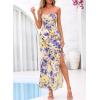image:imageBTFBM Off The Shoulder Dresses for Women Summer 2026 Strapless Ruffle Slit Formal Wedding Guest Dress Cocktail PartyFloral Apricot Blue