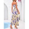 image:imageBTFBM Off The Shoulder Dresses for Women Summer 2026 Strapless Ruffle Slit Formal Wedding Guest Dress Cocktail PartyFloral Apricot Blue