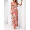 image:imageBTFBM Off The Shoulder Dresses for Women Summer 2026 Strapless Ruffle Slit Formal Wedding Guest Dress Cocktail PartyLeopard Apricot Flower