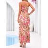 image:imageBTFBM Off The Shoulder Dresses for Women Summer 2026 Strapless Ruffle Slit Formal Wedding Guest Dress Cocktail PartyLeopard Apricot Flower