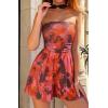 image:imageBTFBM Romper For Women 2026 Spring Strapless Printed Tube Boho Wide Leg Beach Short Jumpsuit Summer Date Night RompersFloral Red