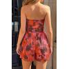 image:imageBTFBM Romper For Women 2026 Spring Strapless Printed Tube Boho Wide Leg Beach Short Jumpsuit Summer Date Night RompersFloral Red