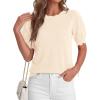 image:imageBTFBM Short Sleeve Sweater for Women 2026 Spring Summer Knit Basic Tops Lightweight Business Casual Vacation OutfitsBeige