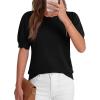image:imageBTFBM Short Sleeve Sweater for Women 2026 Spring Summer Knit Basic Tops Lightweight Business Casual Vacation OutfitsBlack