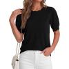 image:imageBTFBM Short Sleeve Sweater for Women 2026 Spring Summer Knit Basic Tops Lightweight Business Casual Vacation OutfitsBlack