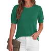 image:imageBTFBM Short Sleeve Sweater for Women 2026 Spring Summer Knit Basic Tops Lightweight Business Casual Vacation OutfitsGreen