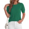 image:imageBTFBM Short Sleeve Sweater for Women 2026 Spring Summer Knit Basic Tops Lightweight Business Casual Vacation OutfitsGreen