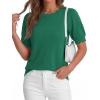 image:imageBTFBM Short Sleeve Sweater for Women 2026 Spring Summer Knit Basic Tops Lightweight Business Casual Vacation OutfitsGreen